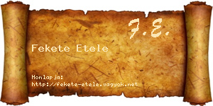 Fekete Etele névjegykártya