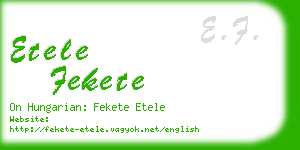 etele fekete business card